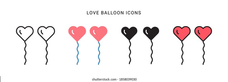 love balloon icon vector with different style design. isolated on white background