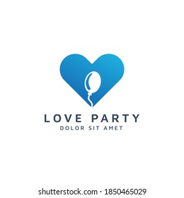 love and balloon negative space logo design