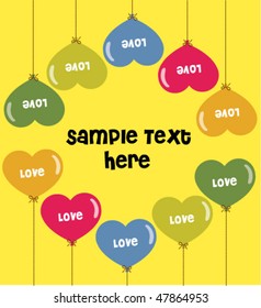 Love balloon with text
