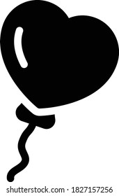 icono plano de glifo vectorial de globo de amor 
