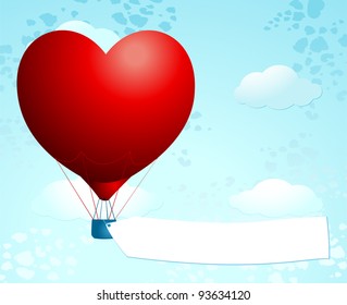 Love balloon, vector illustration