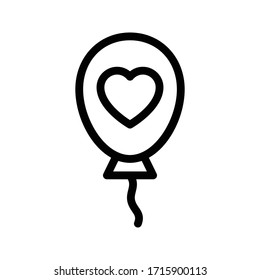 love balloon vector thin line icon 