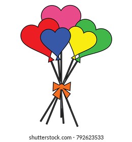 Love Balloon Vector Valentine Design Colorful