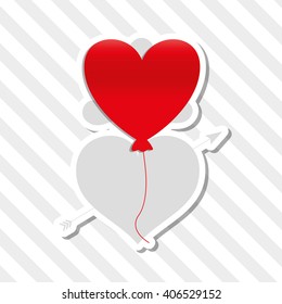 Love balloons design, vector illustration