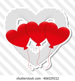Love balloons design, vector illustration
