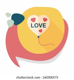 love balloons flat icon with long shadow,eps10