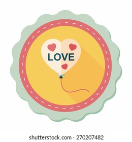 love balloons flat icon with long shadow,eps10