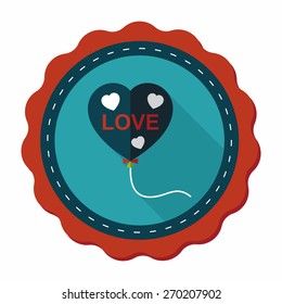 love balloons flat icon with long shadow,eps10