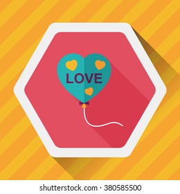 love balloons flat icon with long shadow,eps10