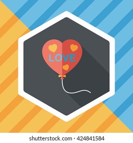 love balloons flat icon with long shadow,eps10