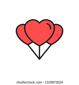 love balloons icon for wedding illustration concept design. simple clean colored symbol.