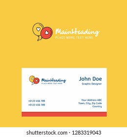 Love balloons logo Design with business card template. Elegant corporate identity. - Vector