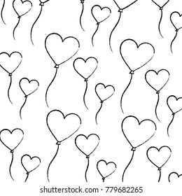 love balloons shape heart romantic lovely seamless pattern
