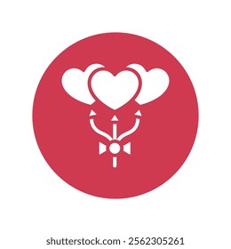 Love Balloons Vector Gylph Icon. Eps 10 File 