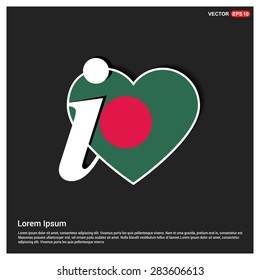 I love Bangladesh flag heart