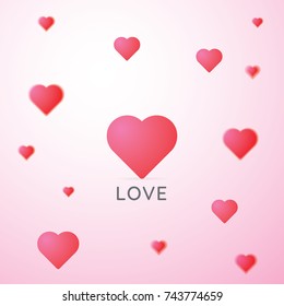 love banner with bokeh style. vector illustration.