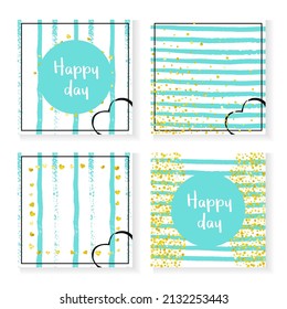 Love Banner. Nursery Art. Turquoise Romantic Textile. Engagement Magazine Set. Stripe Simple Paint. Festive Illustration. Mint Marriage Particle. Golden Love Banner