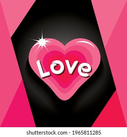 Love banner over gradient background 