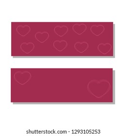 Love banner paper elements. Illustration of heart symbol. Vector background for Happy Women's, Mother's, Valentine's Day, birthday greeting card, cute paper, modern template design.
