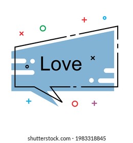 Liebe. Banner, Sprache Blase, Poster und Aufkleber Konzept mit Text Hallo. geeignet für Präsentationsdesign, Grußkarten etc. EPS Datei