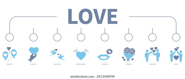 Love banner web icon vector illustration concept