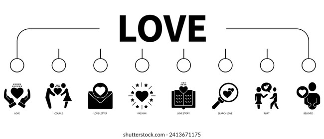 Love banner web icon vector illustration concept