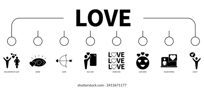 Love banner web icon vector illustration concept