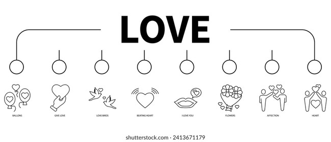 Love banner web icon vector illustration concept