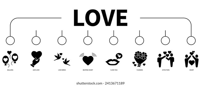Love banner web icon vector illustration concept