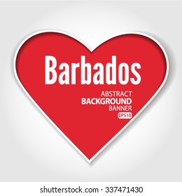 i love  Barbados Vector EPS 10 illustration.