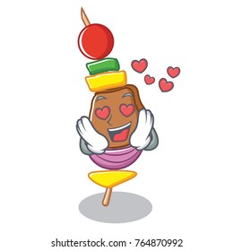 In love barbecue character cartoon style
