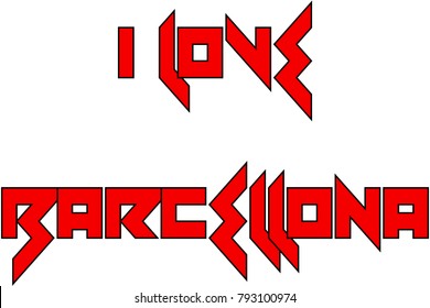 I Love Barcellona text sign illustration on White Background
