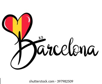 I Love Barcelona - Vector Graphic