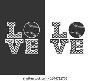 Love Baseball Chevron Vector Design