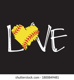 I Love Baseball, Softball Vector T Shirt Design Vector 