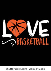 Love Basketball Clip Art Design.