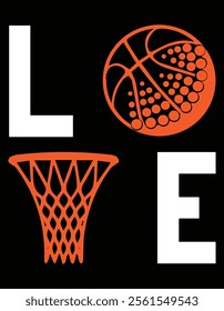 Love Basketball Design Art File.