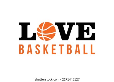 I love basketball. Design pattern on the basketball theme for greeting card, logo, emblem, banner, poster, flyer, badges. Vector illustration