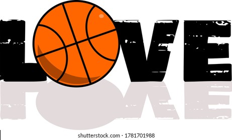 Love basketball design with shadow