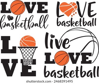 Love basketball, live love basketball vector file