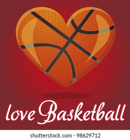 I love basketball vector illustration effect 3D