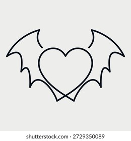 Logo de Love Bat Wings. Ilustración vectorial EPS 10.