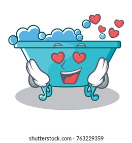 In love bathtub character cartoon style