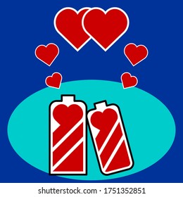Love Battery Cell Indicator Symbolize Long Distance Relationship in color. Good for online dating, long distance relationship, relation in New Normal Era, new romance, etc.