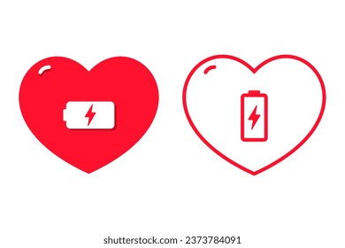 Love battery symbol. Illustration vector
