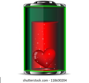Love battery.Vector