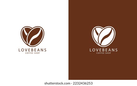love beans coffee shop logo simple 