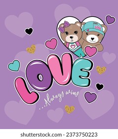 love bear graphic tees for girl design