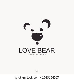 love bear logo unique design