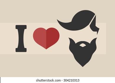 i love beard sign